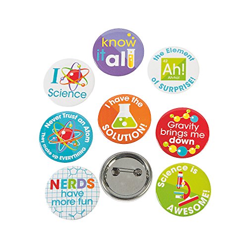 Product Cover Fun Express Science Party Mini Buttons (48 Pack) Party and Classroom Supplies