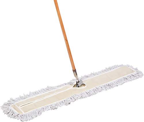 Product Cover Tidy Tools 48 Inch Industrial Strength Cotton Dust Mop with Wood Handle and Frame. 48'' X 5'' Wide Mop Head with Cut Ends - Hardwood Floor Broom