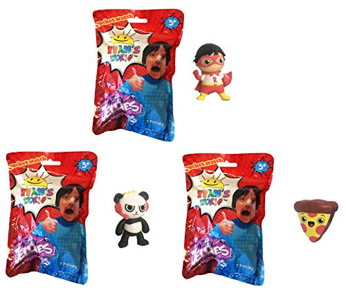 Product Cover U.C.C. Distributing Ryan's World Surprise Mystery Jellies Squishy Toy Set of 3 - Includes 3 Random Characters