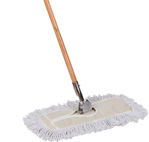 Product Cover Tidy Tools 18 inch Cotton Dust Mop - 18'' X 5'' Wide Mop Head with Cut Ends (63 Inch Wood Handle)