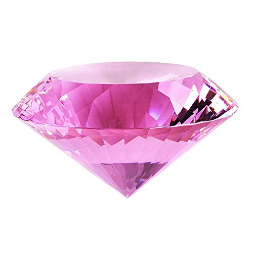 Product Cover Crystal Glass Diamond Shaped Decoration, Pink 60mm Jewel Paperweight,Gift Decoration Idea For Christmas, Thanksgiving (Please identify our brand Yarr Store)