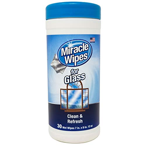 Product Cover MiracleWipes for Glass - Disposable, Streak Free Cleaning Wipes for Mirrors, Windows, Home and Auto - (30 Count)