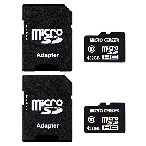 Product Cover Micro Center 32GB Class 10 Micro SDHC Flash Memory Card with Adapter (2 Pack)