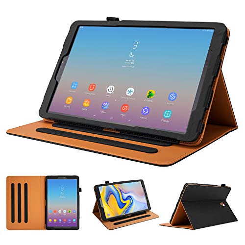 Product Cover HLHGR Leather Case for Samsung Galaxy Tab A 10.5 Inch Tablet 2018 Model SM-T590/T595 Stand Cover Protective Folio Case with Auto Wake/Sleep Black