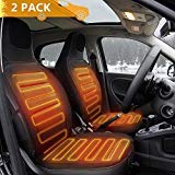 Product Cover Tvird Car Heated Seat Cushion 12V Auto Comfortable 2 Pack New Upgraded Version for Winter in 2019 (Black)