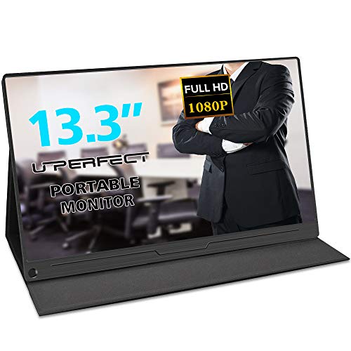 Product Cover UPERFECT Portable Monitor 13.3 Inch Computer Display 1920×1080 USB C Monitor FHD Eye Care Gaming Screen IPS HDMI Type C OTG Mini DP Smart Cover Speakers for Rpi PS3 PS4 Xbox 360 Laptop Phone PC Mac