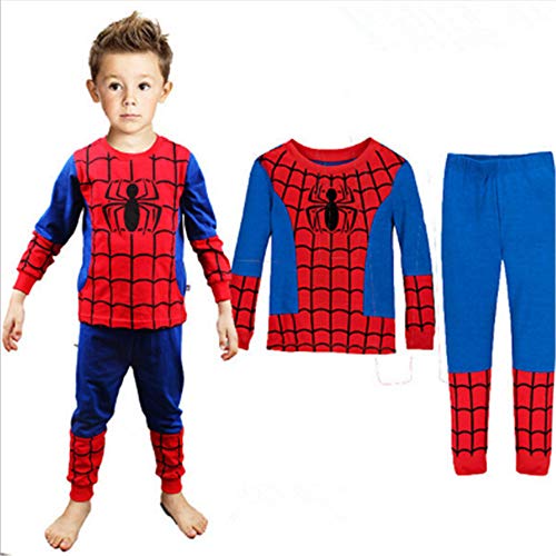 Product Cover Boys Pajamas Sets Children Pants 100 Cotton Spider-man Long Kids Snug Fit Pjs Winter Toddler Sleepwear