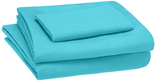 Product Cover AmazonBasics Kid's Sheet Set - Soft, Easy-Wash Microfiber - Twin, Bright Aqua