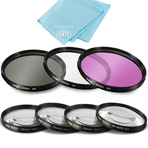 Product Cover 77mm 7PC Filter Set for Nikon COOLPIX P1000 16.7 Digital Camera - Includes 3 PC Filter Kit (UV-CPL-FLD) and 4PC Close Up Filter Set (+1+2+4+10)