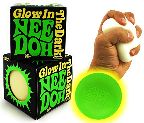 Product Cover Schylling Glow in The Dark NeeDoh (Groovy Glowing Glob) Squishy, Squeezy, Stretchy Stress Balls Gift Set Bundle - 2 Pack
