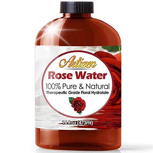 Product Cover 16oz - Artizen Rosewater Essential Oil (100% Pure & Natural - UNDILUTED) Therapeutic Grade - Huge 16 Ounce Bottle - Perfect for Aromatherapy