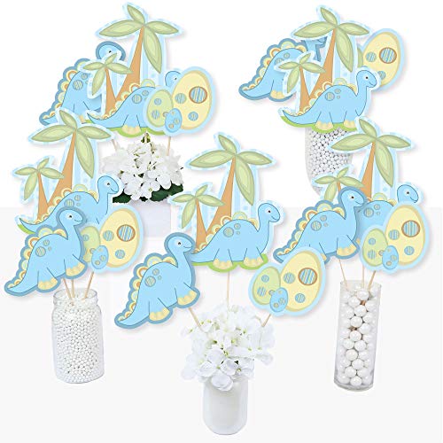 Product Cover Baby Boy Dinosaur - Baby Shower or Birthday Party Centerpiece Sticks - Table Toppers - Set of 15