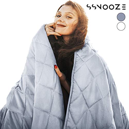 Product Cover ÉLEVER sSnooze Weighted Blanket - Weighted Blanket Adult, Cooling Weighted Blanket for Kids, 100% Cotton Blanket with Smallest Pockets & Glass Beads, Summer Blanket, Heavy Blanket