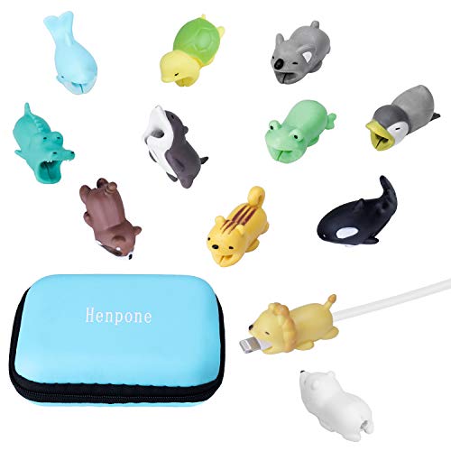 Product Cover 12 Pcs Cable Bites for iPhone Cable Cord Cute Animal Cable Buddies Bite Cable Protector Saver Phone Accessories