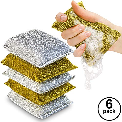 Product Cover SPONGENATOR Kitchen Scrubbing Sponges - Heavy Duty Non-Scratch Scrubbing Cleaner Sponges in 2 Colors - Multi-Surface Non-Metal Dish Scouring Scrubbers for Fast Cleaning (6)