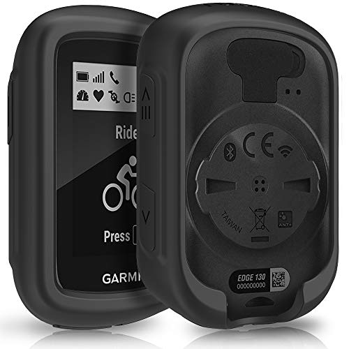 Product Cover TUSITA Case for Garmin Edge 130 GPS - Silicone Protective Cover Skin - GPS Bike Computer Accessories (Black)