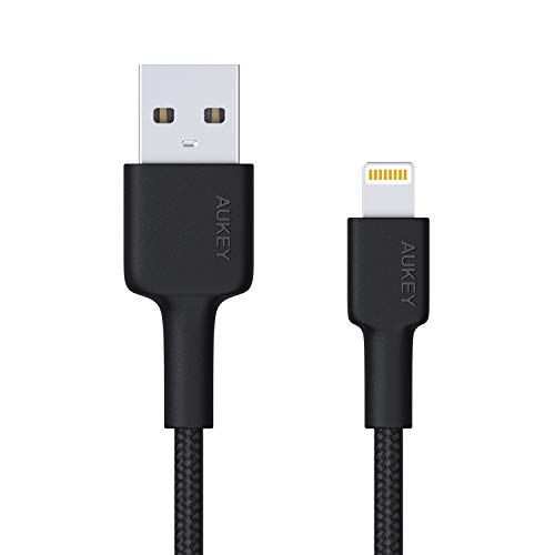 Product Cover AUKEY Lightning Cable 6ft (MFi Certified) Nylon Braided iPhone Cable USB Charging & Syncing Cord iPhone Charger for iPhone Xs/XS Max/XR/X / 8/8 Plus / 7/7 Plus / 6s / 5s / iPad and More