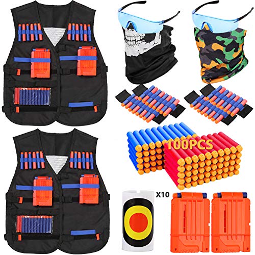 Product Cover PINKULL 2 Pack Tactical Vest Kit for Nerf Guns N-Strike Elite Series - Perfect Nerf Gun Accessories for Kids and Adult (B)