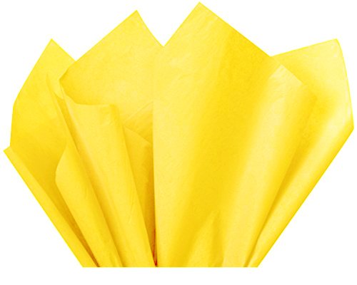 Product Cover Flexicore Packaging Yellow Gift Wrap Tissue Paper | Size: 15 Inch X 20 Inch | Count: 10 Sheets | Color: Yellow