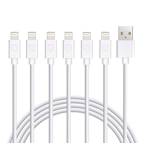 Product Cover Atill iPhone Charger 6Pack 3FT USB Lightning Cable Charging Cord Compatible with iPhone XR XS XSMax X 8 8 Plus 7 7 Plus 6 6s Plus SE 5 5s 5c iPad iPod (White)