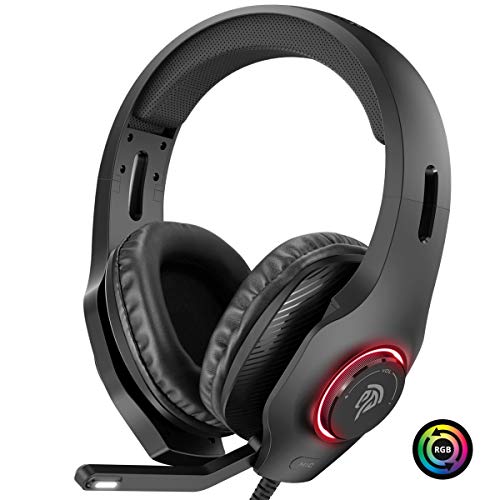 Product Cover EasySMX Gaming Headset for Xbox One S, X, PS4, PC with Soft Breathing Earmuffs, Adjustable Mic, Comfortable Mute & Automatic Cycling RGB LED Lights, Xbox Headset for Laptop, Nintendo Switch