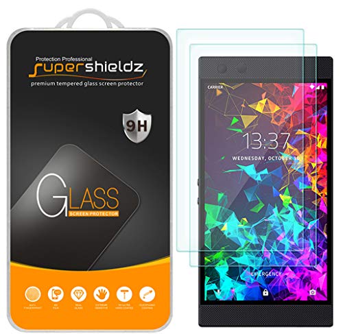 Product Cover (2 Pack) Supershieldz for (Razer Phone 2) Tempered Glass Screen Protector, Anti Scratch, Bubble Free