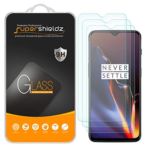 Product Cover [3-Pack] Supershieldz for OnePlus 6T Tempered Glass Screen Protector, Anti-Scratch, Bubble Free, Lifetime