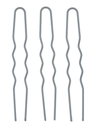 Product Cover Large 4 Inch U Shaped Sturdy Color Match Hair Pins for Thick Hair Buns - 12 Count (Gray)