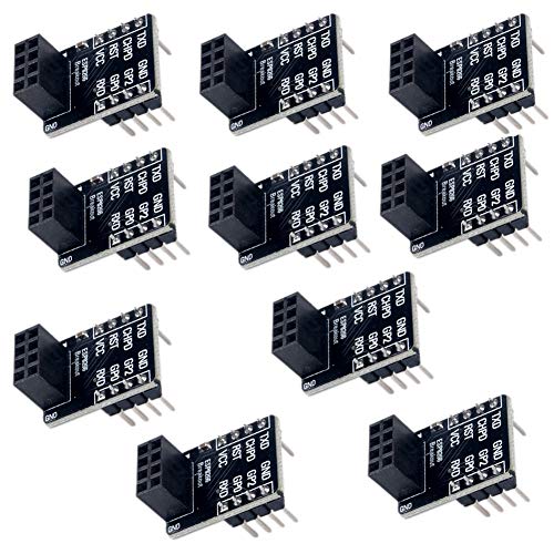 Product Cover ESP8266 ESP-01 ESP-01S Breakout Board Breadboard Adapter PCB Pre-Solder Pin Header for Serial WiFi Transceiver Network(Pack of 10pcs)