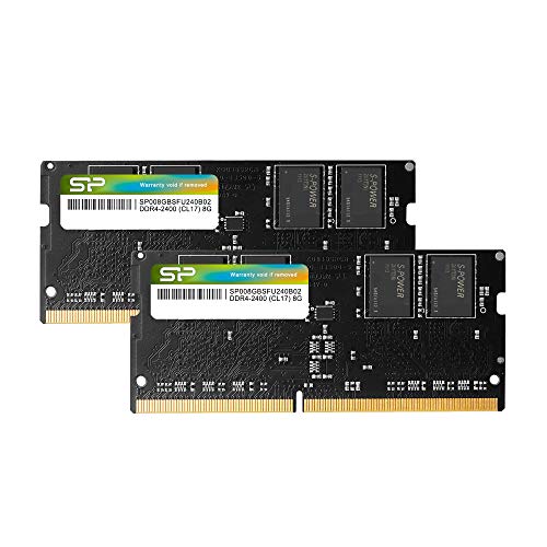 Product Cover Silicon Power 16GB Kit (2 x 8GB) DDR4-RAM-2400MHz (PC4 19200) 260Pin 1.2V CL17 Non ECC Unbuffered SODIMM-Laptop Memory