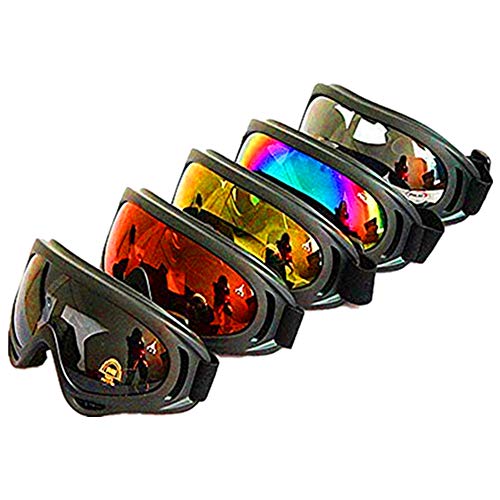 Product Cover DPLUS Motorcycle Goggles - Glasses Set of 5 - Dirt Bike ATV Goggles Anti-UV 400 Adjustable Riding Offroad Protective Combat Tactical Military Goggles for Men Women Kids Youth Adult X400