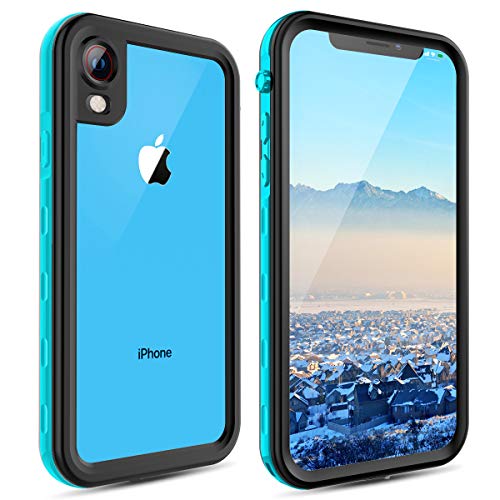 Product Cover iPhone XR Waterproof Case, Full Body Heavy Duty Protection with Screen Protector Shockproof Snowproof Clear Case for iPhone XR (6.1 Inch,Teal)