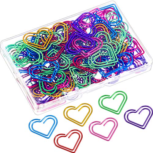 Product Cover Frienda 105 Pieces Multicolor Paperclips Metal Paper Clips for School Office Supplies (Size B)