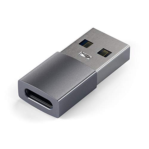Product Cover Satechi Type-A to Type-C Adapter Converter - USB-A Male to USB-C Female - Compatible with iMac, MacBook Pro/MacBook, Laptops, PC, Computers and More (Space Gray)