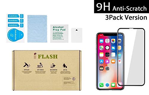 Product Cover iPhone XR, iPhone 11 Full Coverage Glass Screen Protector, iFlash [3 Pack] Full Cover Tempered Glass Screen Protector For Apple iPhone 11 / XR 6.1