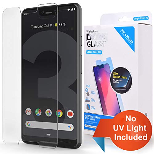 Product Cover Dome Glass Google Pixel 3 XL Screen Protector Tempered Glass (Replacement Set), [Liquid Dispersion Tech] 2.5D Curved Full Cover by Whitestone for Pixel 3 XL - Spare Kit (No UV Light)