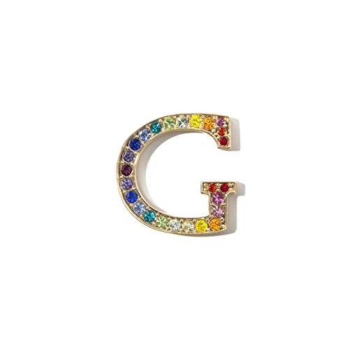 Product Cover Sonix Crystal Embellished Metal Alphabet Letter Sticker - Rainbow (G)
