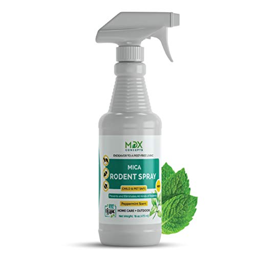 Product Cover mdxconcepts Organic Mice Repellent Peppermint Oil Spray - Humane Mouse Trap Substitute - 16 oz Organic Spray - Guaranteed Effective - Works for All Types of Mice & Rats