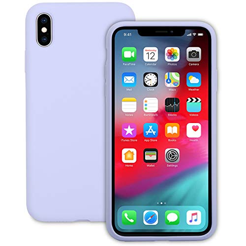 Product Cover IVSUN Case for iPhone Xs Max 6.5-Inch Liquid Silicone 360 Full Protection Rubber Gel Cover Slim [ Anti-Fingerprint ] [ Scratch-Resistance ] [ Smooth Touch Feeling ] - Purple