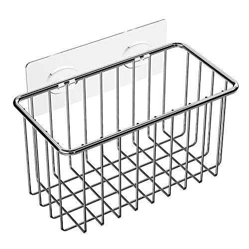 Product Cover SMARTAKE Shower Caddy, SUS304 Stainless Steel Bathroom Shelf Basket with Adhesive, Wall Mounted Storage Organizer for Toilet, Dorm and Kitchen Sink, Silver