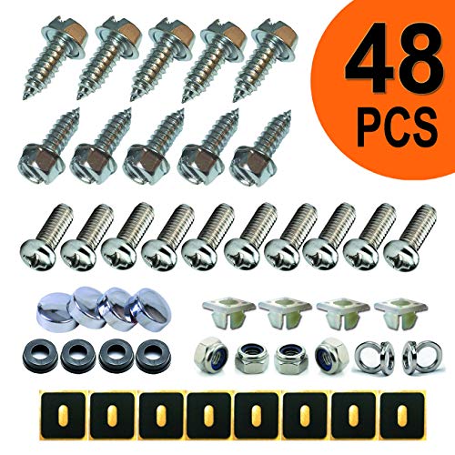Product Cover Stainless Steel License Plate Screws -Fasteners Securing License Plates, Frames Covers on Domestic Cars Trucks,Replace The Standard Metal Screws