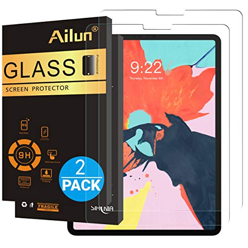 Product Cover Ailun Screen Protector Compatible with iPad Pro 11 Inch Display 2018 2Pack 2.5D Tempered Glass Face ID Compatible Apple Pencil Compatible Anti Scratch Case Friendly Siania