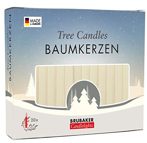 Product Cover BRUBAKER Tree Candles - Pack of 20 - Champagne - 9.5cm - Pyramids & Chimes