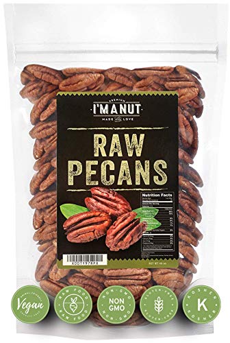 Product Cover Raw Pecans Halves, 44oz (2.75 Pounds) Compares to Organic, NO PPO, Unpasteurized, 100% Natural, Extra Fancy, No Preservatives, Non-GMO, Pecan Halves 2.75 lb