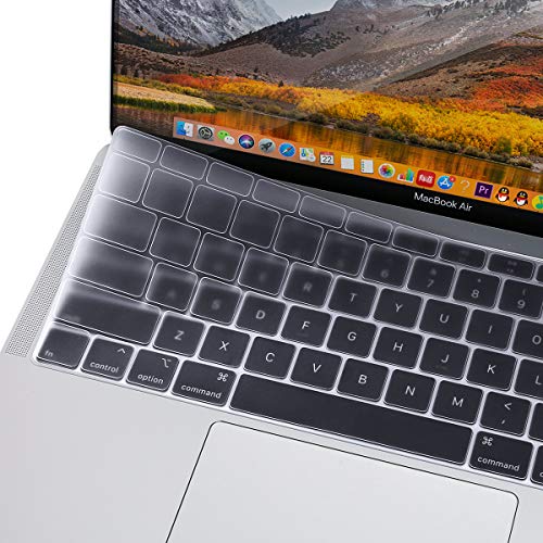 Product Cover MOSISO Keyboard Cover Compatible with MacBook Air 13 inch 2019 2018 Release A1932 with Retina Display & Touch ID, Waterproof Dust-Proof Protective Silicone Skin, Clear