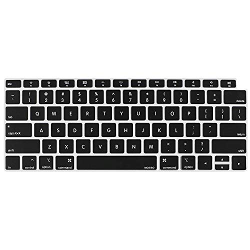 Product Cover MOSISO Keyboard Cover Compatible with MacBook Air 13 inch 2019 2018 Release A1932 with Retina Display & Touch ID, Waterproof Dust-Proof Protective Silicone Skin, Black