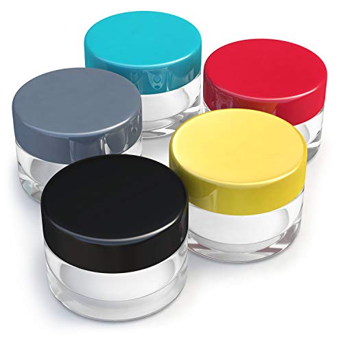 Product Cover Small Size Empty Travel Jars - with Lids for Makeup, Lotion, Cream, Lip Balm and other Cosmetics, Superior Quality Sample Containers for Travel and Home