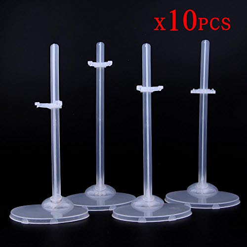 Product Cover UCanaan 10 Pcs Doll Stands Display Holder for 11.5 Inch Dolls White Transparent Model Support Frame Prop Up Girl Dolls Suitable for 11.8'' 1/6 Dolls Accessories