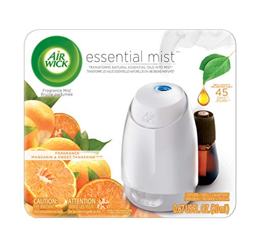 Product Cover Air Wick Essential Mist, Essential Oil Diffuser, (Diffuser + 1 Refill), Mandarin & Sweet Tangerine, Air Freshener