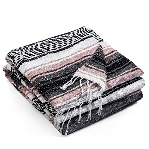 Product Cover Topaz Hill Authentic Mexican Blanket - Premium Yoga Blanket Beach Blanket - Perfect Picnic Blanket, Travel Blanket, Outdoor Blanket - Well Made Yoga Bolster